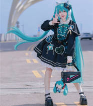 Tommy Bear Starlight College Idol Vocaloid Hatsune Miku Lolita Dress Cape and Hat
