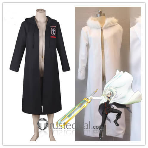 D.Gray-man Allen Walker Crown Clown Sword Of Exorcism White Coat HALLOW Black Cosplay Costume