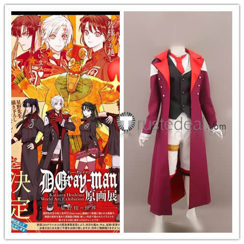 D.Gray-man Cover Allen Walker Red Cosplay Costume