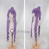 Overlord Sebas Tian Shalltear Bloodfallen Purple Ponytail Silver Prestyled Cosplay Wig