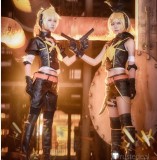 Vocaloid Kagamine Rin Len Black Hunter Cosplay Costume