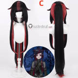 Commission Disney Twisted-Wonderland Lilia Vanrouge Right General's Armor Rock Black Red Pink Styled Cosplay Wig