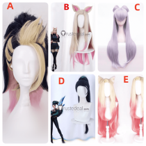 League of Legends KDA New Skins The Baddest Akali KaiSa Ahri Evelynn Cosplay Wig