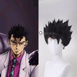 Jojo's Bizarre Adventure Yoshikage Kira Jotaro Kujo Black Silver Styled Cosplay Wig