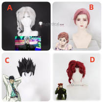 Jojo's Bizarre Adventure Noriaki Kakyoin Dio Brando Shinobu Kawajiri Kira Yoshikage Black Styled Cosplay Wig