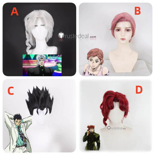 Jojo's Bizarre Adventure Noriaki Kakyoin Dio Brando Shinobu Kawajiri Kira Yoshikage Black Styled Cosplay Wig