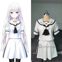 Summer Pockets Ao Sorakado Shiroha Naruse Shiki Kamiyama White School Uniform Cosplay Costume