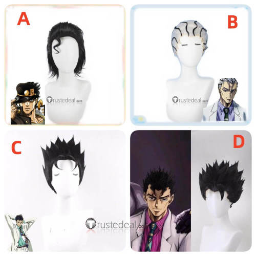 Jojo's Bizarre Adventure Yoshikage Kira Jotaro Kujo Black Silver Styled Cosplay Wig