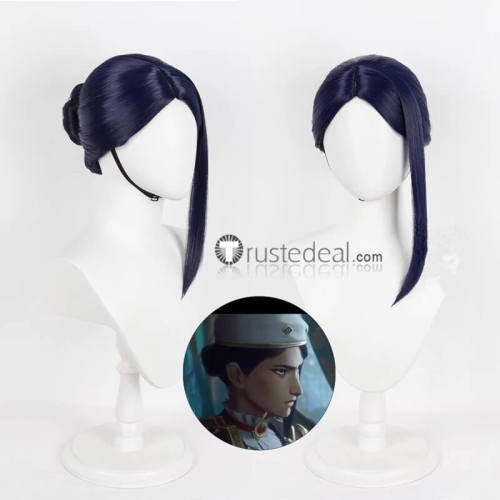 League of Legends LOL Arcane Caitlyn Jinx The Piltover Enforcer Vi Black Blue Cosplay Wig