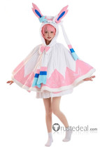 Pokemon Gijinka Sylveon Hoodie Cape Winter Coat Shawl Cape Cosplay Costume