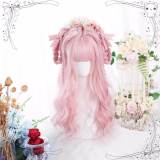 Dalao Pink Lolita Long Curls Ponytails Wig