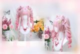Dalao Pink Lolita Long Curls Ponytails Wig