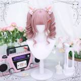 Dalao Pink Lolita Long Curls Ponytails Wig