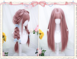 Dalao Pink Lolita Long Curls Ponytails Wig
