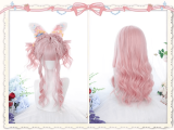 Dalao Pink Lolita Long Curls Ponytails Wig