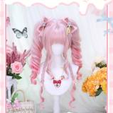 Dalao Pink Lolita Long Curls Ponytails Wig