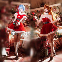 Neon Genesis Evangelion Asuka Rei Christmas Santa Cosplay Costume
