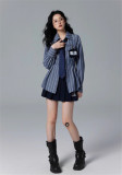 Kyouko & Harry Potter Collab Slytherin Ravenclaw Stripe Blouse