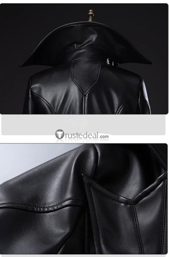 Persona 5 Protagonist Joker Black Pleather Cosplay Costume 3