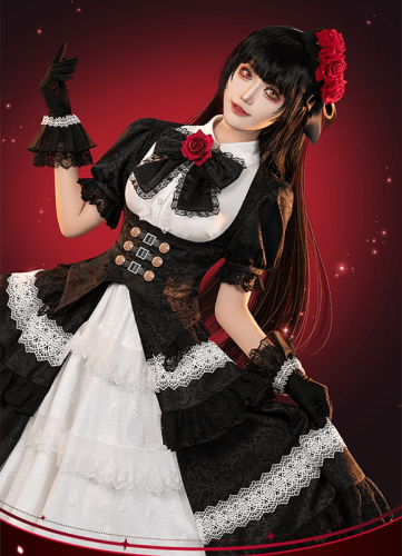 (BFM) ChuShouMao Date A Live Kurumi Tokisaki Gothic Lolita Cosplay Costume