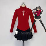 Fate Stay Night Rin Tosaka Red Shirt Cosplay Costume 2