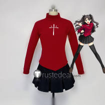 Fate Stay Night Rin Tosaka Red Shirt Cosplay Costume 2