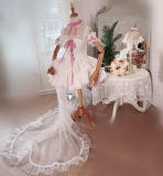 Chobits Chii White Pink Lolita Dress Cosplay Costume
