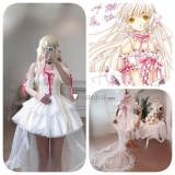 Chobits Chii White Pink Lolita Dress Cosplay Costume