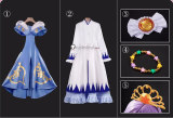 Fushigiboshi no Futagohime Twin Princess of Wonder Planet Fine Rein Pink Blue Cosplay Costume