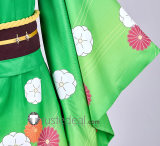 Mahou Shoujo ni Akogarete Gushing Over Magical Girls Araga Kiwi New Year Green Kimono Yukata Cosplay Costume