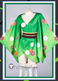 Mahou Shoujo ni Akogarete Gushing Over Magical Girls Araga Kiwi New Year Green Kimono Yukata Cosplay Costume