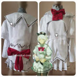 Guilty Gear Elphelt Ramlethal Valentine Ramletherl White Black Green School Academy Uniform Cosplay Costume