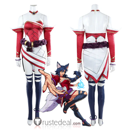 2XKO League of Legends LOL Ahri Red Cosplay Costume