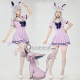 Gijinka Eevee Espeon Fluffy Jumpsuit Bunny Sailor Suit Purple Cosplay Costume
