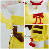 Pokemon Gijinka Alolan Vulpix Espeon Pikachu Fluffy Jumpsuit Bunny Suit Yellow Cosplay Costume