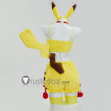 Pokemon Gijinka Alolan Vulpix Espeon Pikachu Fluffy Jumpsuit Bunny Suit Yellow Cosplay Costume