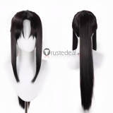 Rurouni Kenshin Kamiya Kaoru Black Purple Pigtail Saito Hajime Prestyled Cosplay Wig