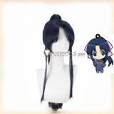 Rurouni Kenshin Kamiya Kaoru Black Purple Pigtail Saito Hajime Prestyled Cosplay Wig