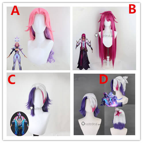 League of Legends LOL Spirit Blossom Aphelios Battle Academia Yone Prestige Broken Covenant Miss Fortune PreStyled Pink Silver Cosplay Wig