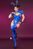 Street Fighter Chun Li Bunny Suit Cheongsam Blue Cosplay Costume