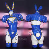 Street Fighter Chun Li Bunny Suit Cheongsam Blue Cosplay Costume