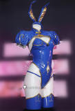 Street Fighter Chun Li Bunny Suit Cheongsam Blue Cosplay Costume