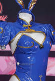 Street Fighter Chun Li Bunny Suit Cheongsam Blue Cosplay Costume