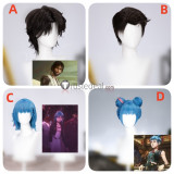 League of Legends LOL Arcane 2 Jinx Jayce Brown Blue Space Buns Cosplay Wig