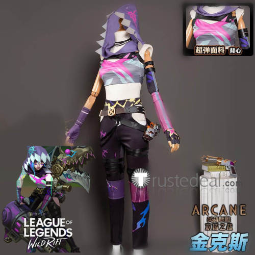 League of Legends LOL Arcane Season 2 Jinx Wild Rift Cosplay Costume