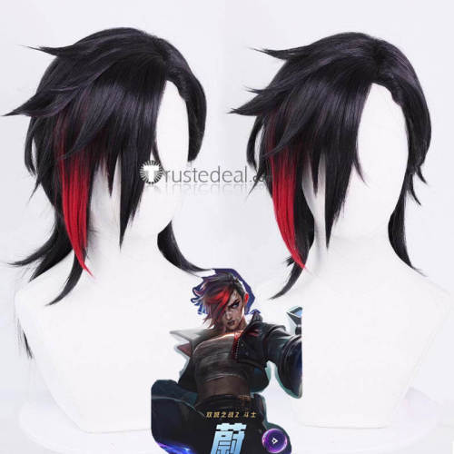 League of Legends LOL Arcane Season 2 Silco The Piltover Enforcer Vi Viktor Brown Pink Black Cosplay Wig