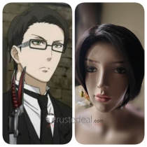 Black Butler William T. Spears Short Black Cosplay Wig