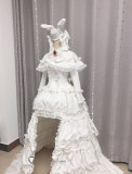 Vocaloid Hatsune Miku White Bunny Rabbit Lolita Gown Cosplay Costume