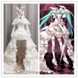 Vocaloid Hatsune Miku White Bunny Rabbit Lolita Gown Cosplay Costume