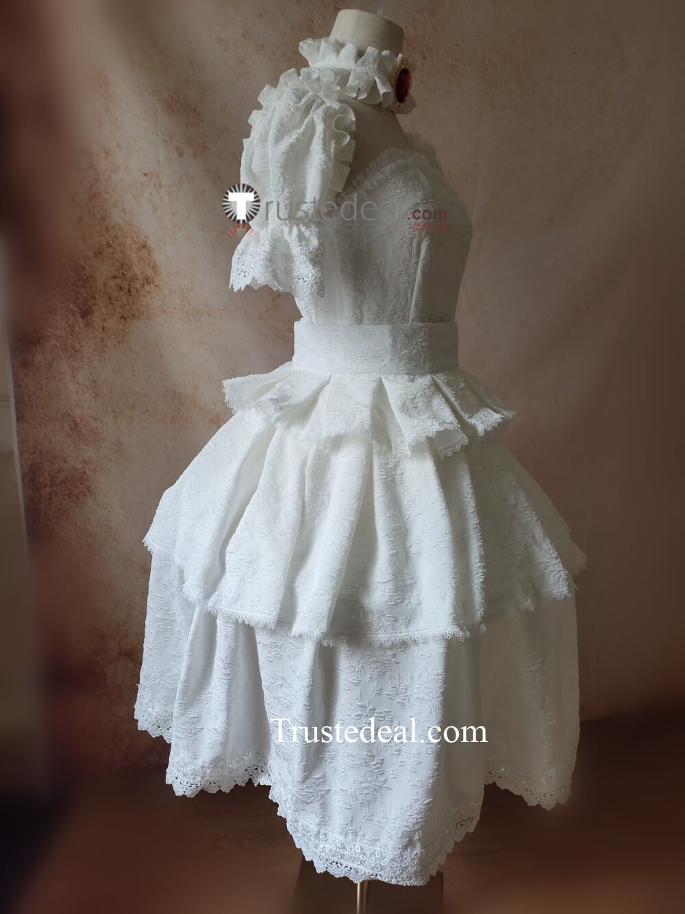 Super Mario Bros Princess Boo Booette White Lolita Dress Cosplay Costume